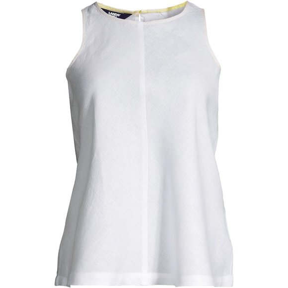 EUC Lands' End White Line Tank, 2X - Picture 2 of 2